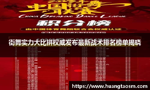 街舞实力大比拼权威发布最新战术排名榜单揭晓